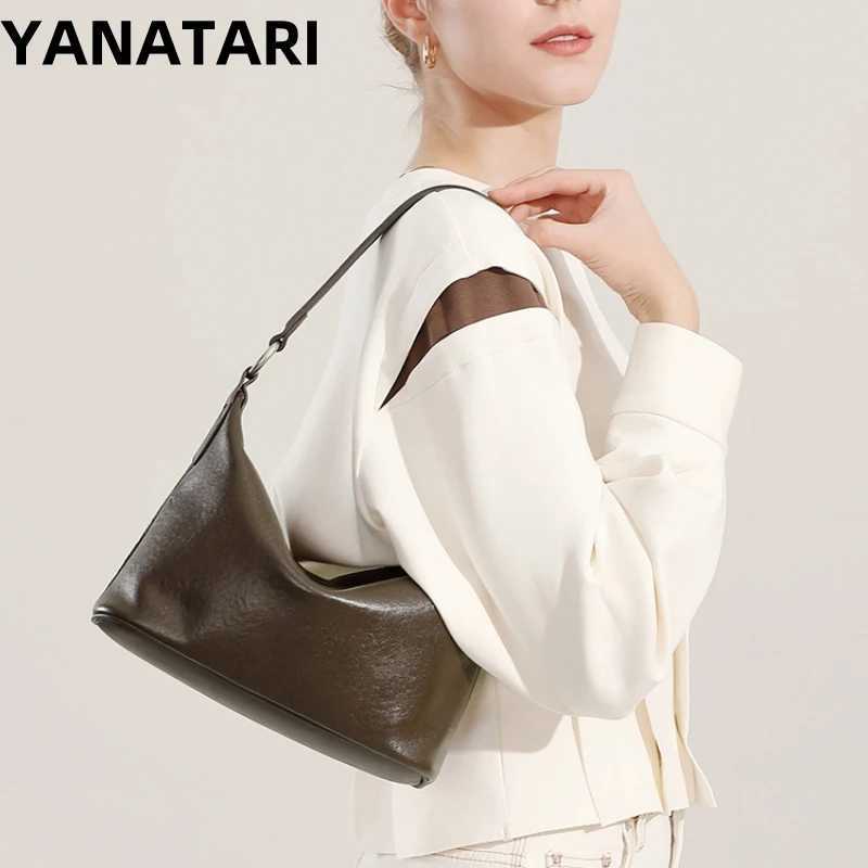 YANATARI Soft leather Dumpling bag leather bag Soft Leather Large Capacity minimalist Crossbody bag women female luxury FashionW251118