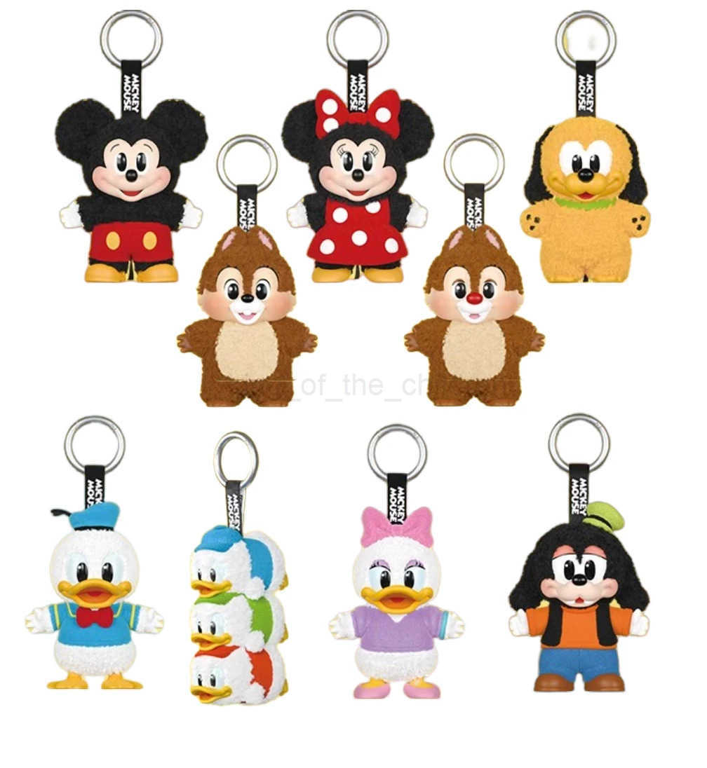Disney Genuine New Popmart Mickey Family Cute Together Keychain Series Blind Box Action Figures Toy Collect Desktop Ornaments Girl Gift W20250418