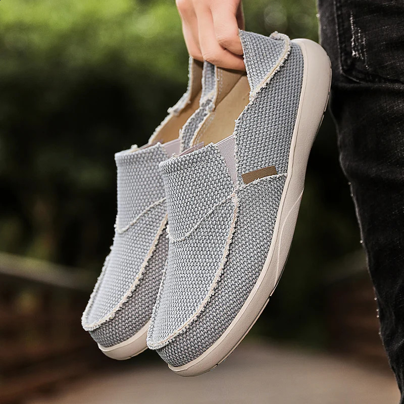 Arrival Spring Summer Comfortable Casual Shoes Lightweigh Mens Canvas Shoes For Men Slip-On Fashion Flat Loafers Shoes 250417