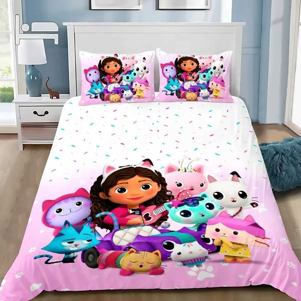 G-Gabbys D-Dollhouse Bedding Set Cartoon Duvet Cover case Kids Bedroom Decoration Children Single Double Customized SizeM251118