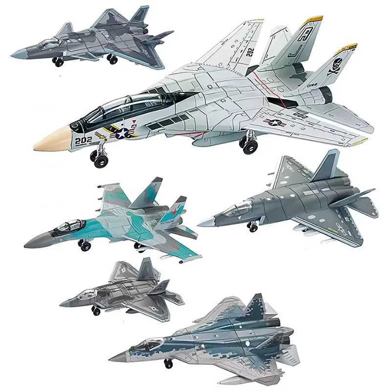 1 PCS DIY F14 Tomcat J-35 Stealth Su35s Multi-Purpose Fighter T90 Main Battle military model toys for gifts Children Plane Model C251118