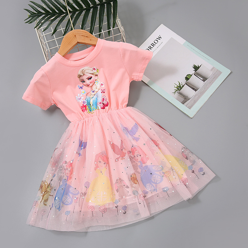 DISNEY Baby designer clothes Summer dress baby Elsa princess dress little girl's skirt.
