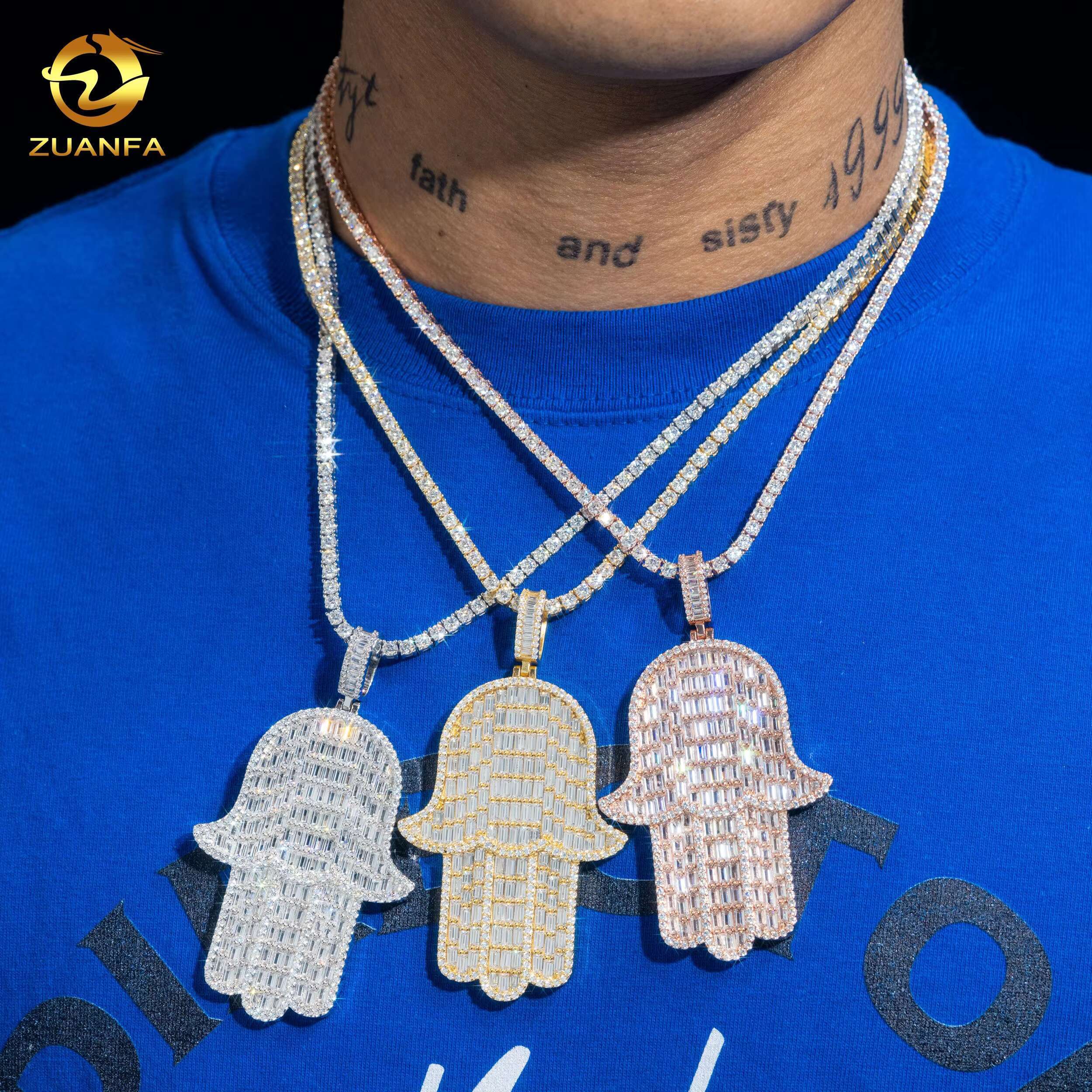 Factory Price Fashion Hip Hop Jewelry Mens Charms Pendants 925 Sterling Silver VVS Moissanite Diamond Iced Out Pendant