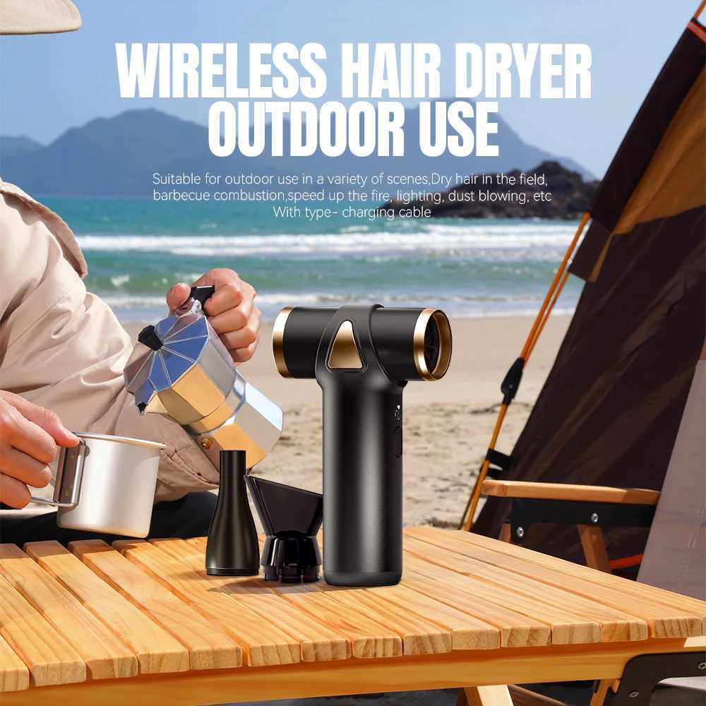 4-inch wireless hair dryer multifunctional electric air dust collector blower for travel portable charging cold air blower W250418