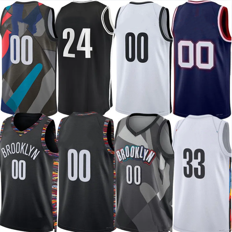 25 26 BKN Netts Basketball Jerseys Michael Porter Jr. Cam Thomas Nic Claxton Terance Mann Ziaire Williams Egor Demin Danny Wolf Sharpe City Jersey Custom Men