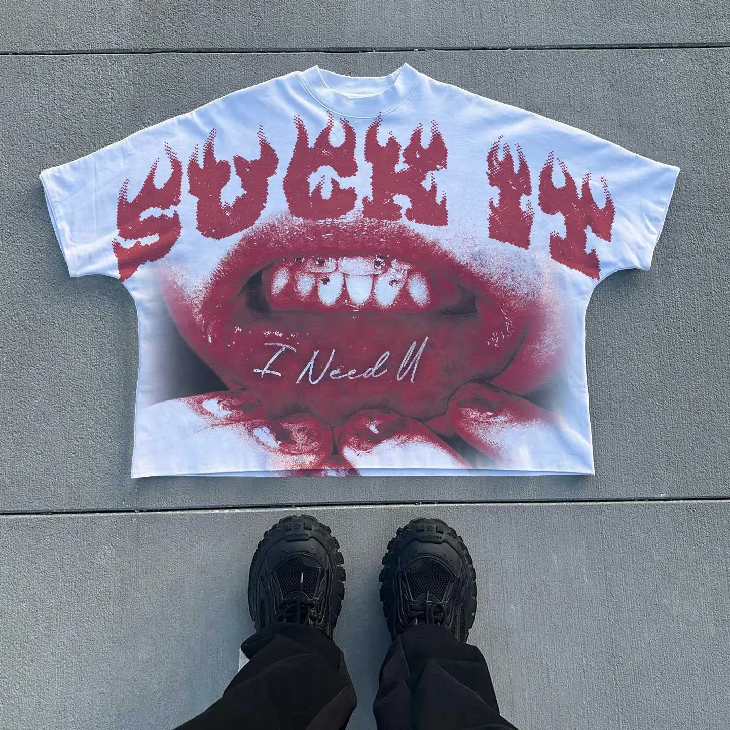 Hip Hop Goth Cropped Slves Summer Oversized T Shirt Casual Y2k Men Clothing Oversized Printed Graphic T Shirts Strtwear TopsC250418
