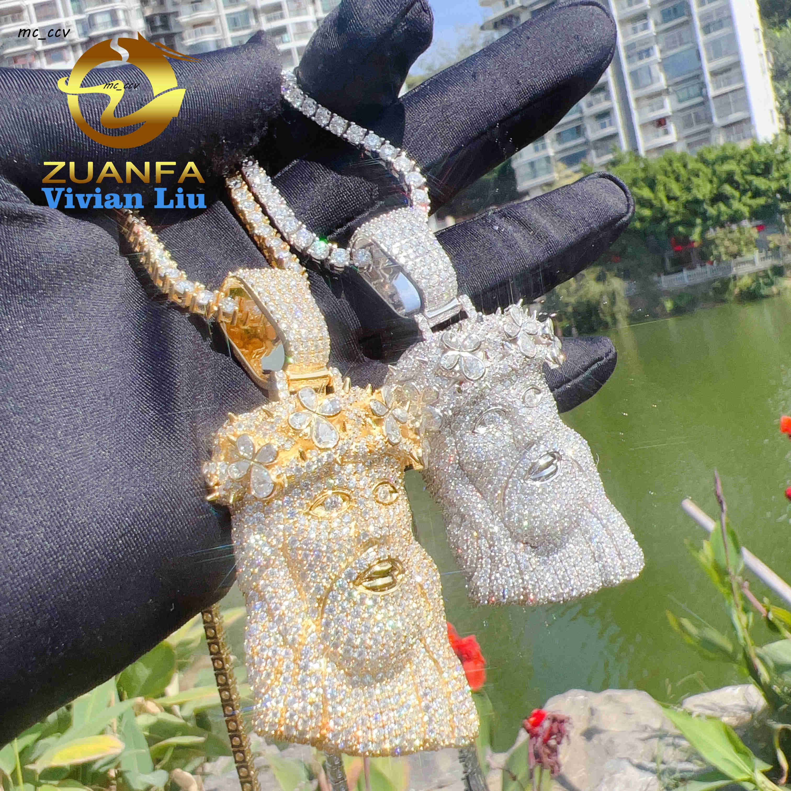 Wholesale Price 925 Sterling Silver Iced Out Custom Vvs Moissanite Hip Hop Jesus Pendant