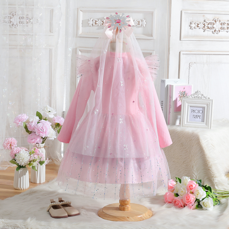 DISNEY Kids designer clothes girl princess dress baby starry sky puffy tulle skirt children's clothes designer kids clothes