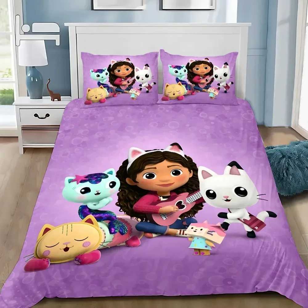 G-Gabbys D-Dollhouse Bedding Set Cartoon Duvet Cover case Kids Bedroom Decoration Children Single Double Customized SizeM251118