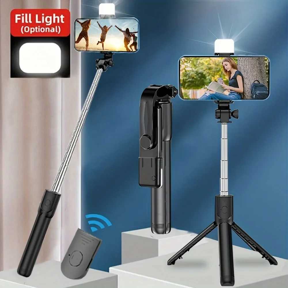 Portable wireless selfie stick for smartphones 28 inch tripod with remote folding stand used for Vlog shooting and recording Z250418