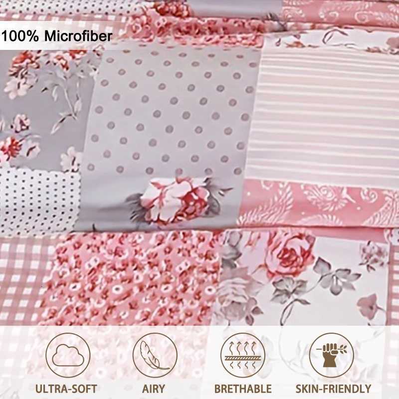 3pcs Splicing floral Pattern Duvet Cover Set Soft Skin-Friendly Bedding Set Includes 1 Duvet Cover And 2 casesM251118