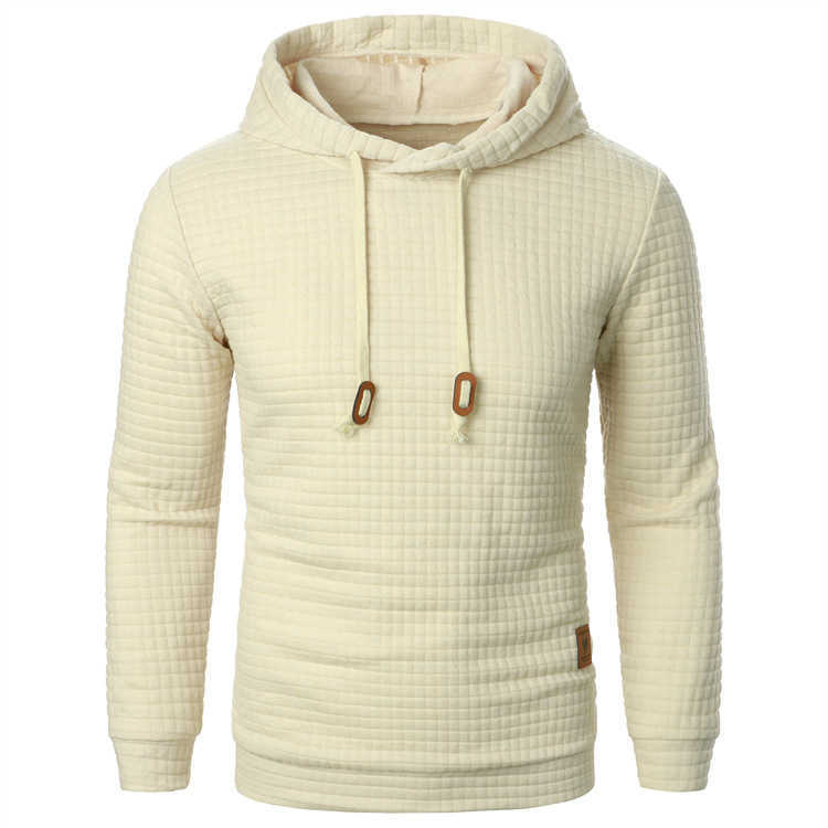 New autumn and winter European and American men's jacquard knitted sweaters, long-sleeved hoodies, warm color hooded sports tops W241230