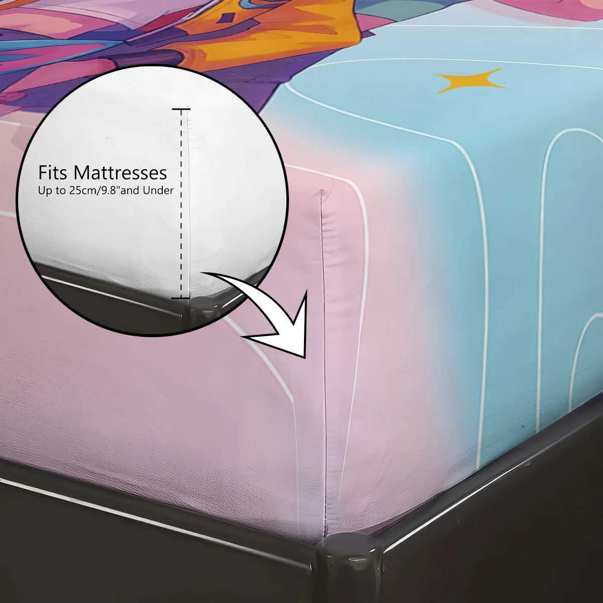 3pcs K-Pop Demon Hunters Printed coreless Bed Sheet Set Multi Size Soft Bed Cover Bedroom Bedding Machine WashableH251219