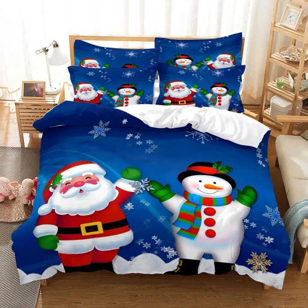 Christmas Duvet Cover Set Santa Claus Elk Children Bedding Set Holiday Gifts for Bedroom Decoration Queen King Full SizeM251118