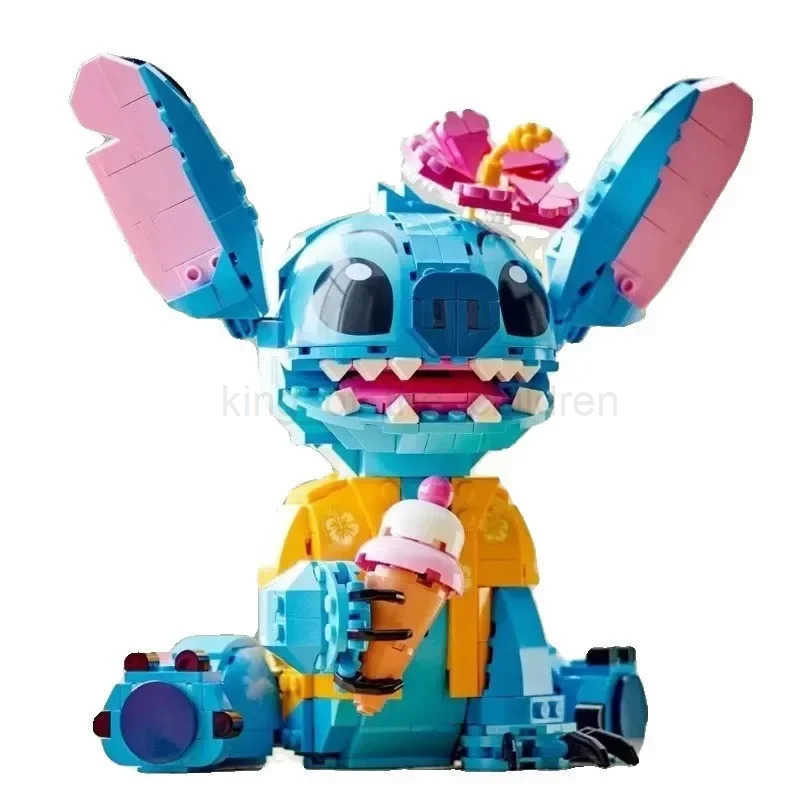 Disney 2025 New Kawaii Disney 730pcs Stitch Compatible 43249 Building Blocks Bricks Stitch Model Girl Boy Birthday Christmas Gift Toys W20250418