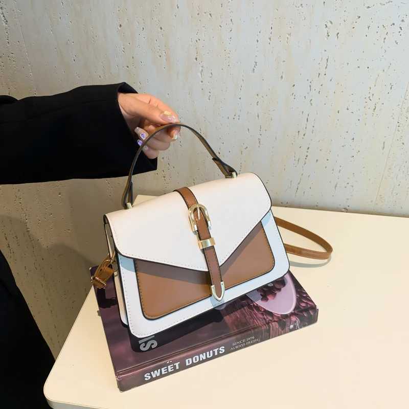 Top Handle Bag for Women Color-Block Shoulder Bag PU Leather Adjustable Strap Satchel Purse Square Bag for Work TravelW251118