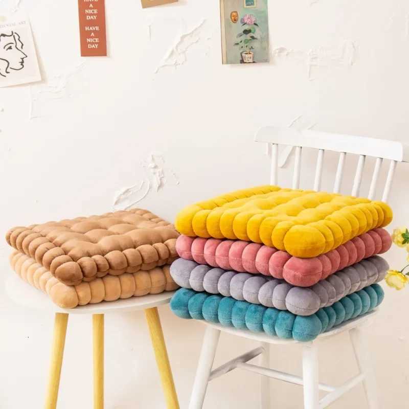 Milk velvet biscuit square cushion Home decor Office chair cushion solid color thickened living room sofa tatami floor cushionM251119