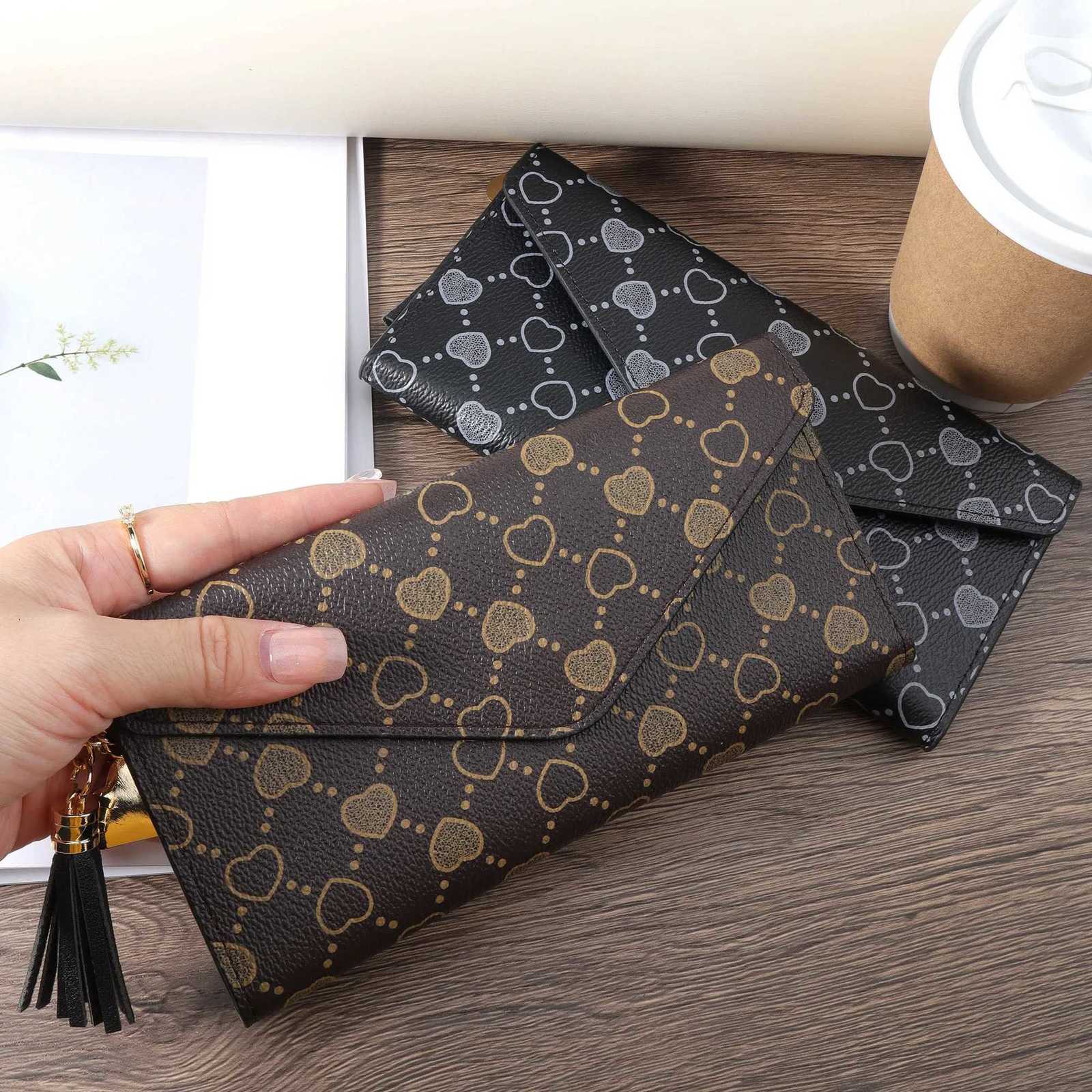 Tassel decorated long wallet elegant PU leather folding wallet for women with card slot and zipper pocketW251119