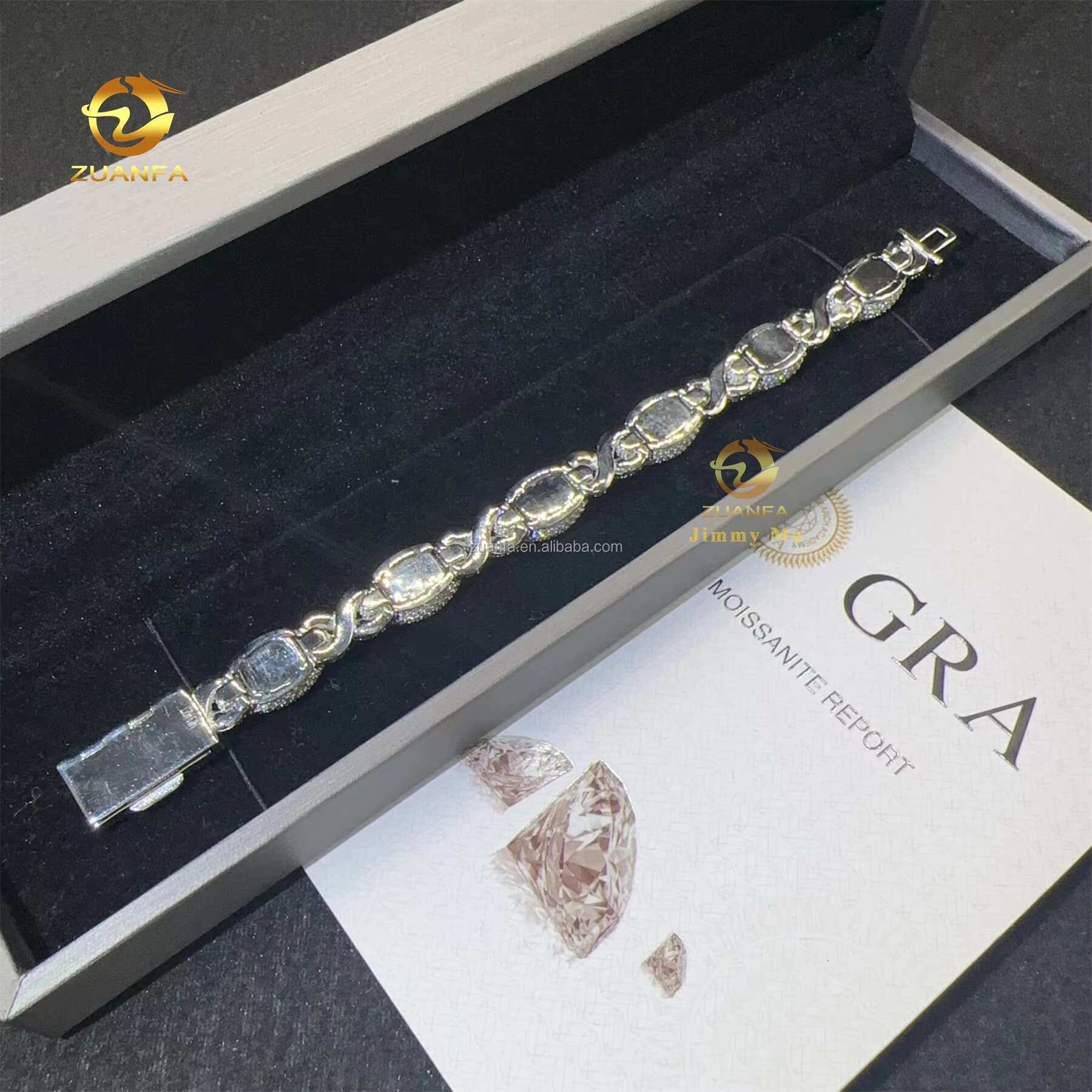10mm Rapper Jewelry Pass Diamond Tester Iced Out Hip Hop S925 Moissanite Diamond Man Jewelry Evil Eyes Cuban Link Bracelet