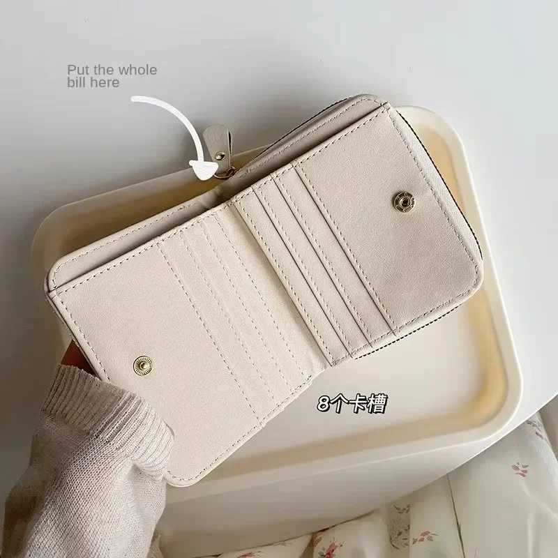 2023 New Women Short Wallets PU Leather Female Plaid Purses Card Holder Wallet Fashion Woman Small Zipper Wallet with Coin PurseT251119