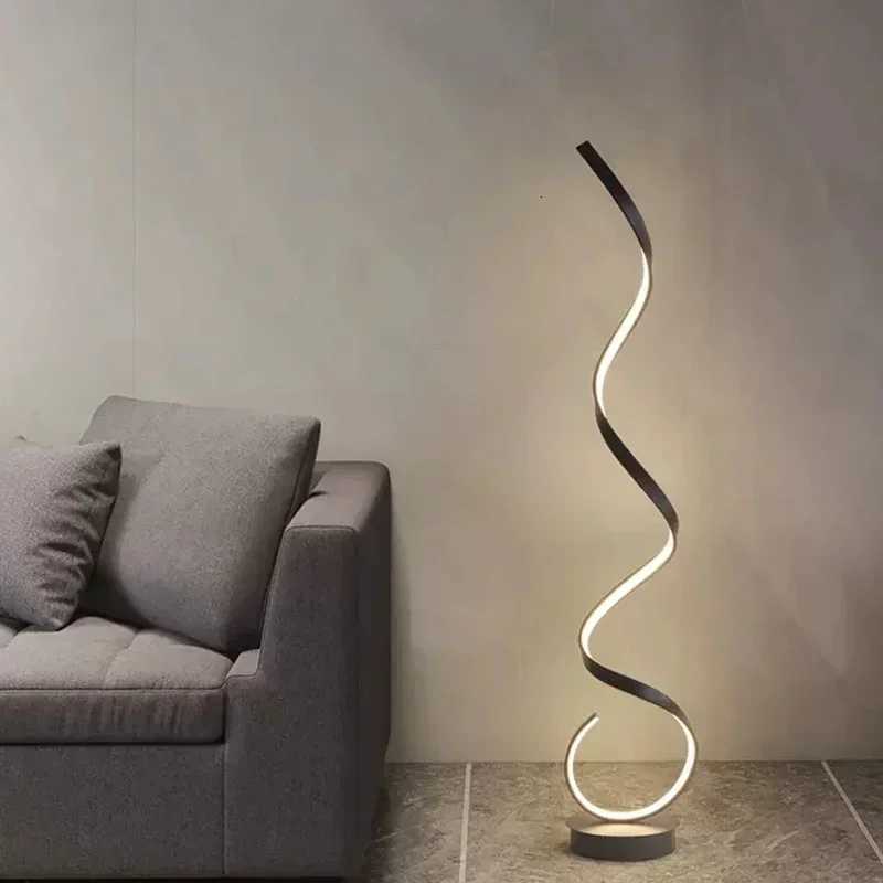 SANDYHA Modern LED Strip Floor Lamp Bedroom Bedside Living Room Sofa Standing Table Study Reading Lighting Home Decor Fixtures M251119