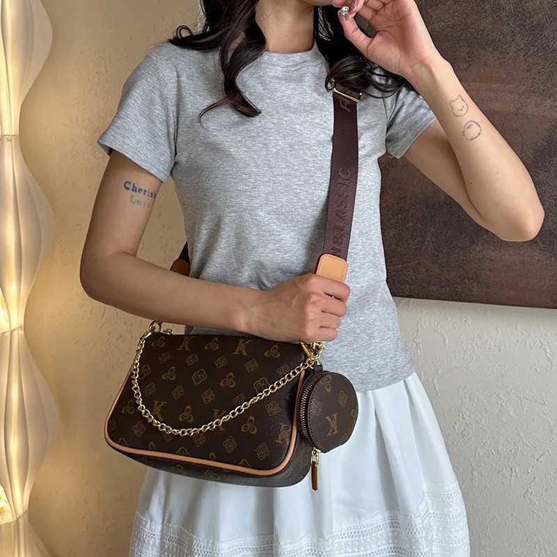 2025 Monogram Square Bag for Women Vintage Detachable Pouch Shoulder Purse Adjustable Crossbody Strap Work to Weekend BagW251119