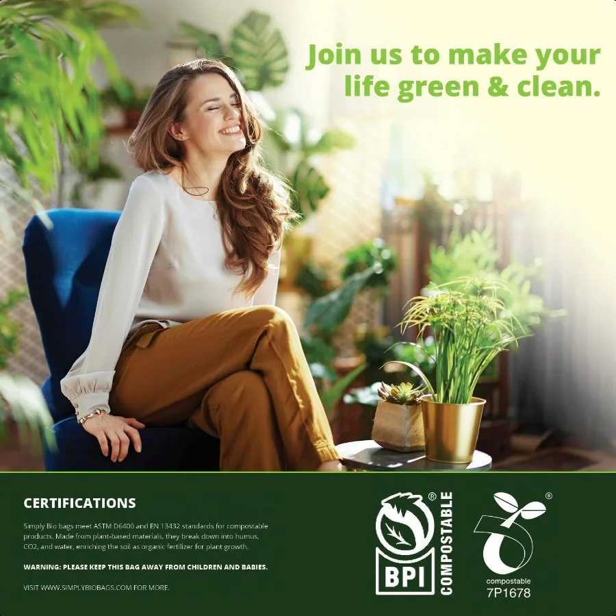 13 Gallon Compostable Trash Bags Liners Drawstring Heavy Duty Extra Thick 1 Mil 4921 Liter 30 Bags Tall Kitchen Food Scrap Was C251119