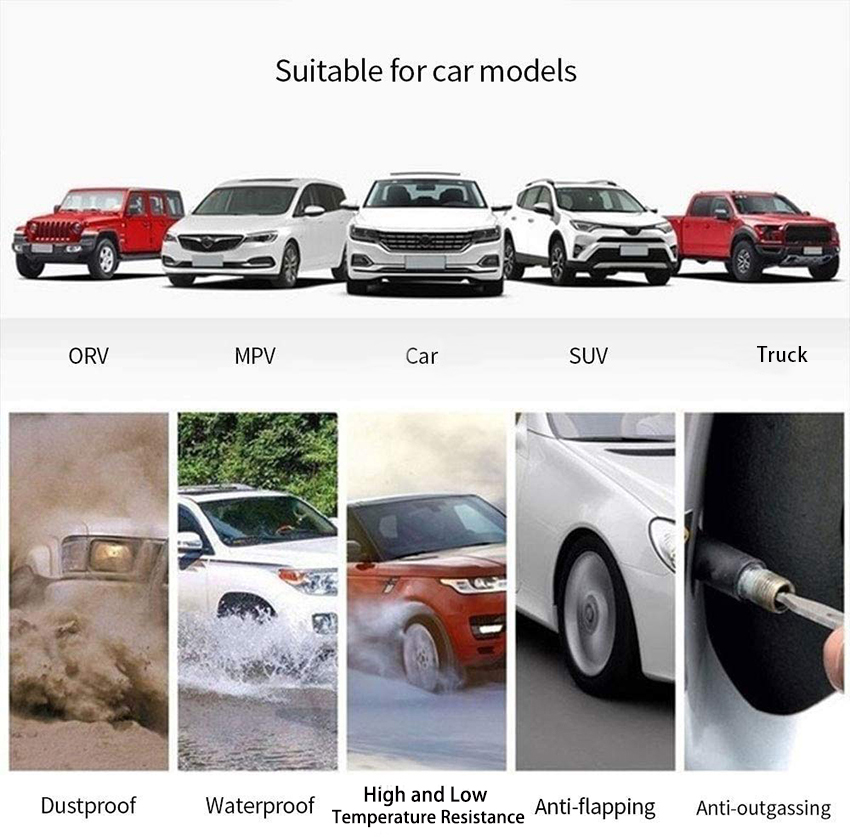 Motorcycle Car Tire Pressure Monitoring System, Tire Pressure and Temperature Alarm, Wireless TPMS with 4 External Sensors, Support iOS and Android