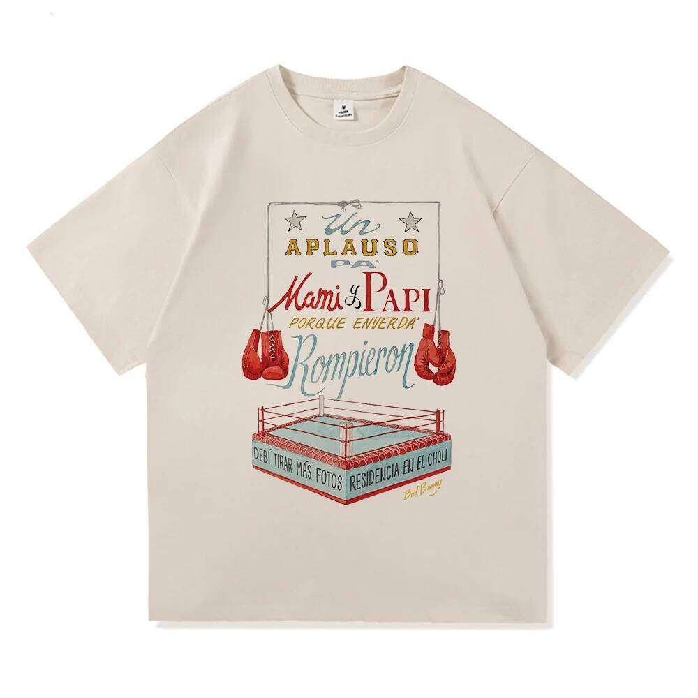 DTMF Residencia Tour Boxing TShirt Bad Bunny 2025 Men/women Clothing Harajuku High Quality Tops for Lover Gifts Cotton TShirts