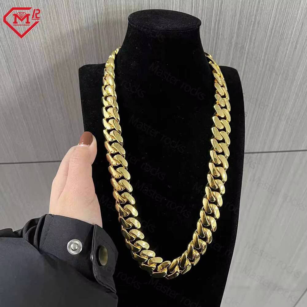 Miami Cuban Necklace Bracelet 12MM Plain Hip Hop Men Chains Solid 925 Sterling Silver Cuban Link Chain