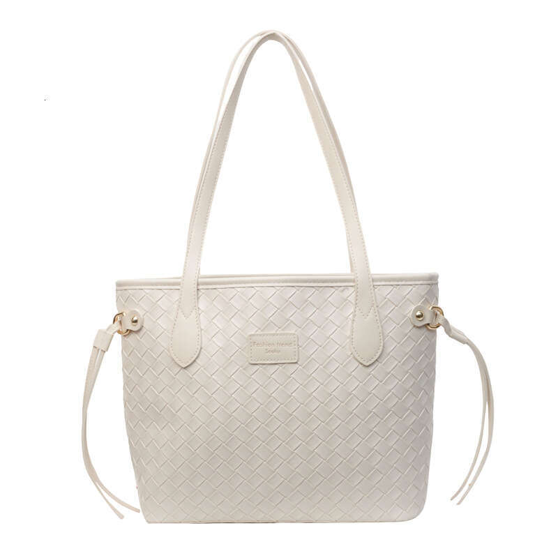 Women's handbag tote flattened woven soft cotton high-end feeling niche trend shoulder large capacity travel women's bag
