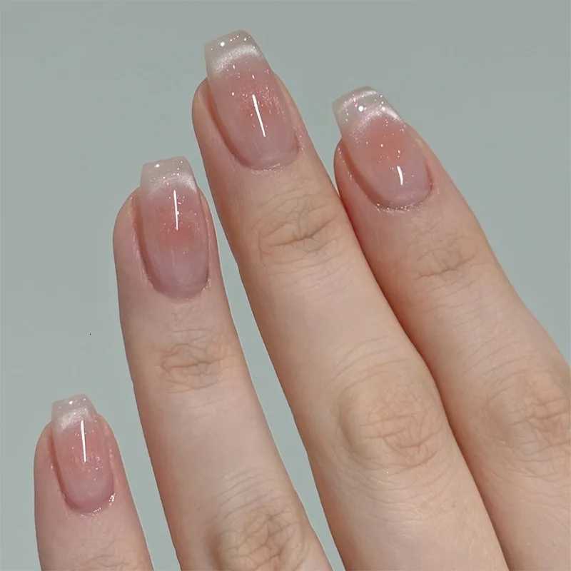 24pcs Colorful Square Press on Nails Gradient False Nails Simple Wearable Stick-on Nails Fake Nail UasT251118T251119