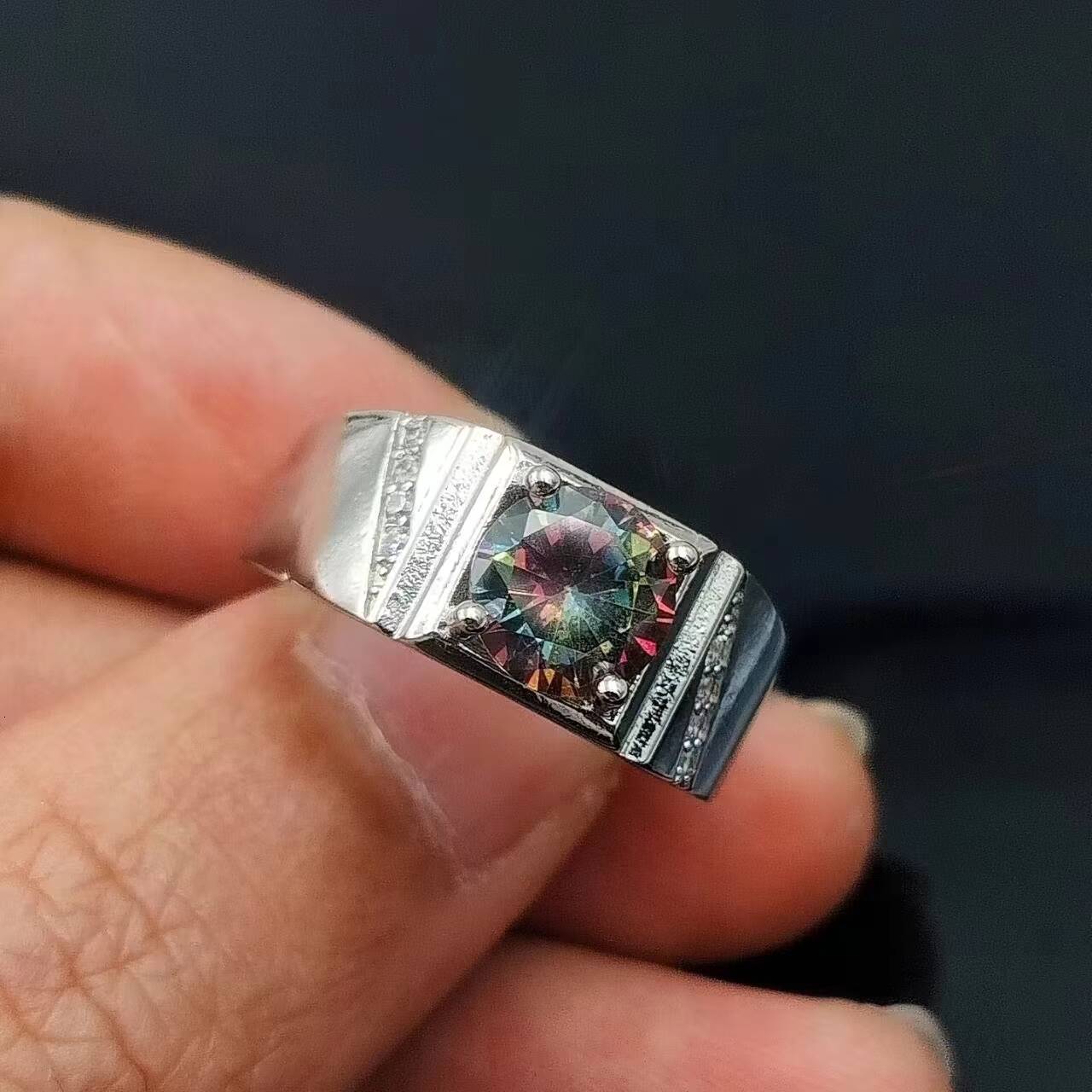 Slivers Moissanite Men Rings Jewellery 3ct Vvs1 d Color Moissanite Diamonds Romantic Wedding Rings