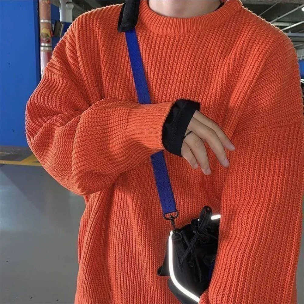 Korean Fashion Sweaters Men Autumn Solid Color Wool Sweaters Slim Fit Men Street Wear Mens Clothes Knitted Sweater Men Pullovers T250419