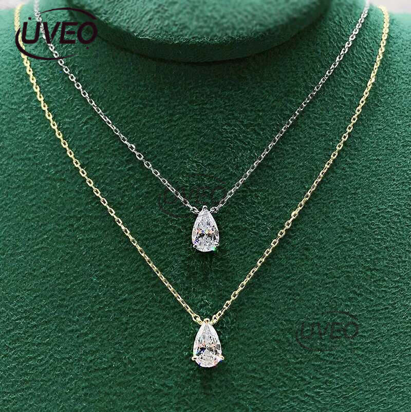 Choucong 2024 Water Drop Pendant Simple Fine Jewelry Real Sterg Sier Pear Cut White Moissanite Dia Gemstones Party Women Gold Earring Gift