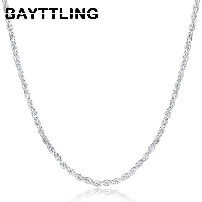 Procter Gambles new 16/18/20/22/24 inch 925 sterling silver 2MM twisted rope chain necklace suitable for women and mens fashionable wedding jewelry gi