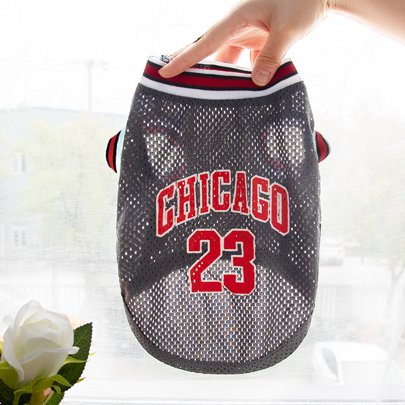 Mesh Breathable Dog Clothes Vest Schnauzer Teddy Sport Large Dog Pet Cat Shirts Jersey Basketball Clothing Puppy T-Shirts Summer