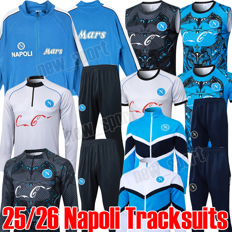 25/26 SSC Napoli MARADONA Tracksuits Hoodies Burlon Maglietta da calciatore OSIMHEN INSIGNE 2025 2026 SSC Naples Traning suit Survetement uniform jogging coat