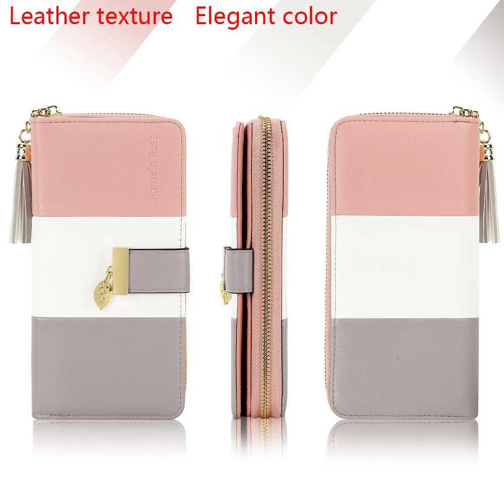 Latest model Fashion Zipper Wallets Womens large capacity Purses Handbags Coin Purse 9 Cards Holder PU Leather Billfold WalletT251119