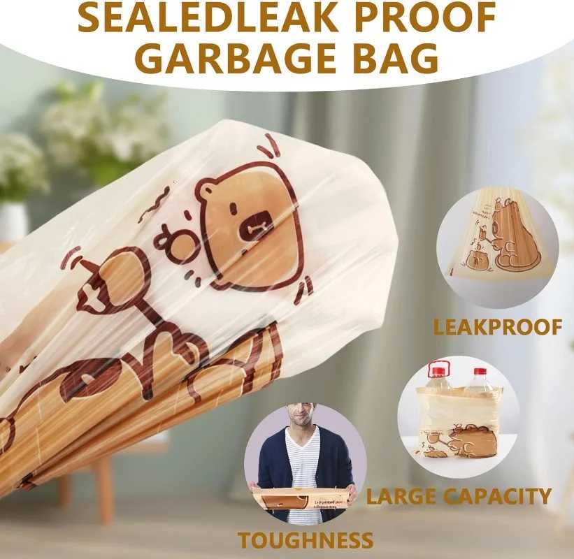 Drawstring Garbage Bag Large Capacity Handheld Trash Bag with cartoon Printed Garbage Pouch Trash Can Liners Thickened Waste Bag C251119