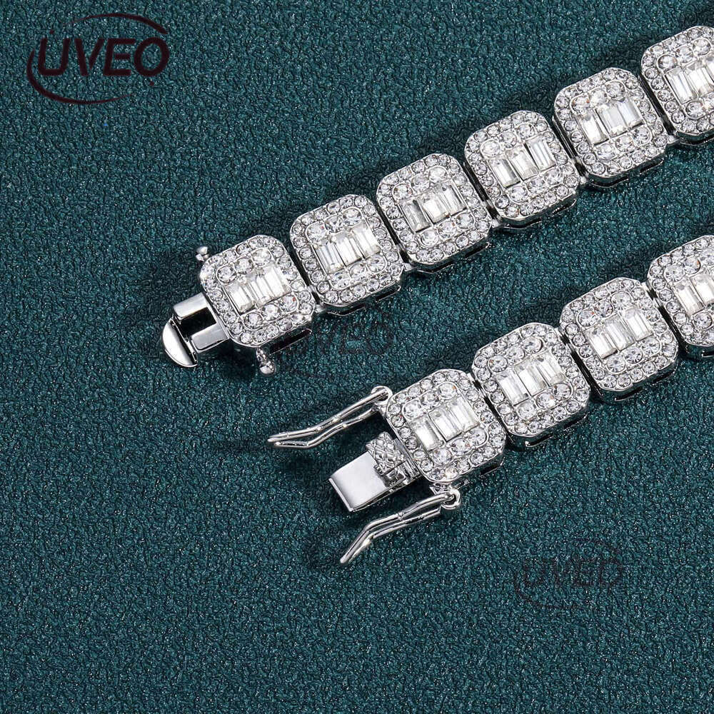 Luxury Hip Hop 13mm square round ice out VVS Moissanite Cuban Chain Bracelet for men and women Free delivery