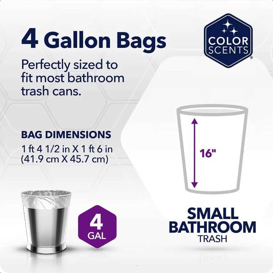 Small Trash Bags 4 Gallon 80 Bags 1 Pack of 80 Count Twist Tie Lavender Bag with Lavender Scent with Microban C251119