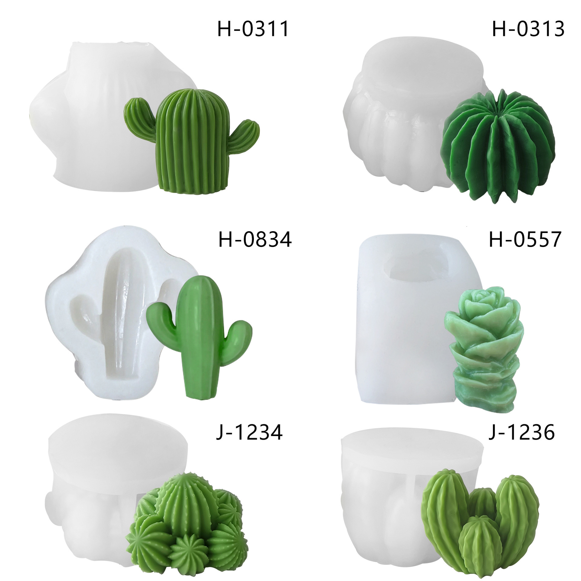 Aromatherapy Silicone Handmade Cup Wax Cactus Succulent Candle Mold DIY Resin Casting Ornament
