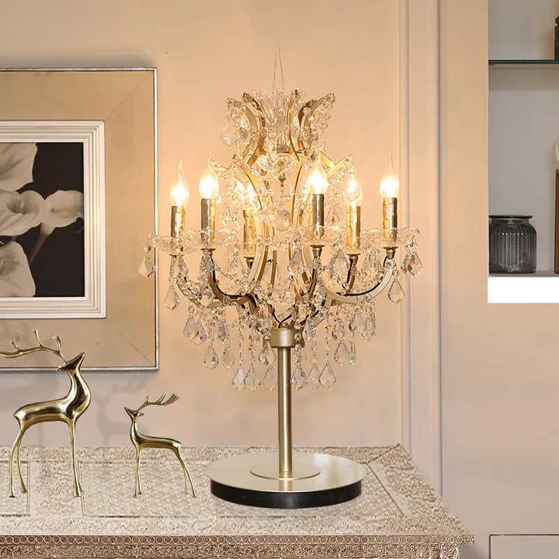 Luxury Crystal Floor Lamp Living Room Bedroom Bedside Lamp European Decorative Table Light Retro Lights Shiny Lamp LED Lighting M251119