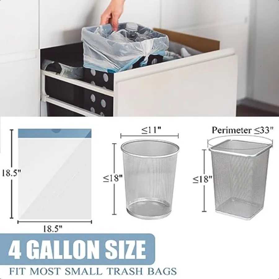 Small Trash Bags 4 Gallon Drawstring 4 Gallon Trash Bag TearFree 4 Gal Small Garbage Bags Separated Unscented White Small Trash C251119