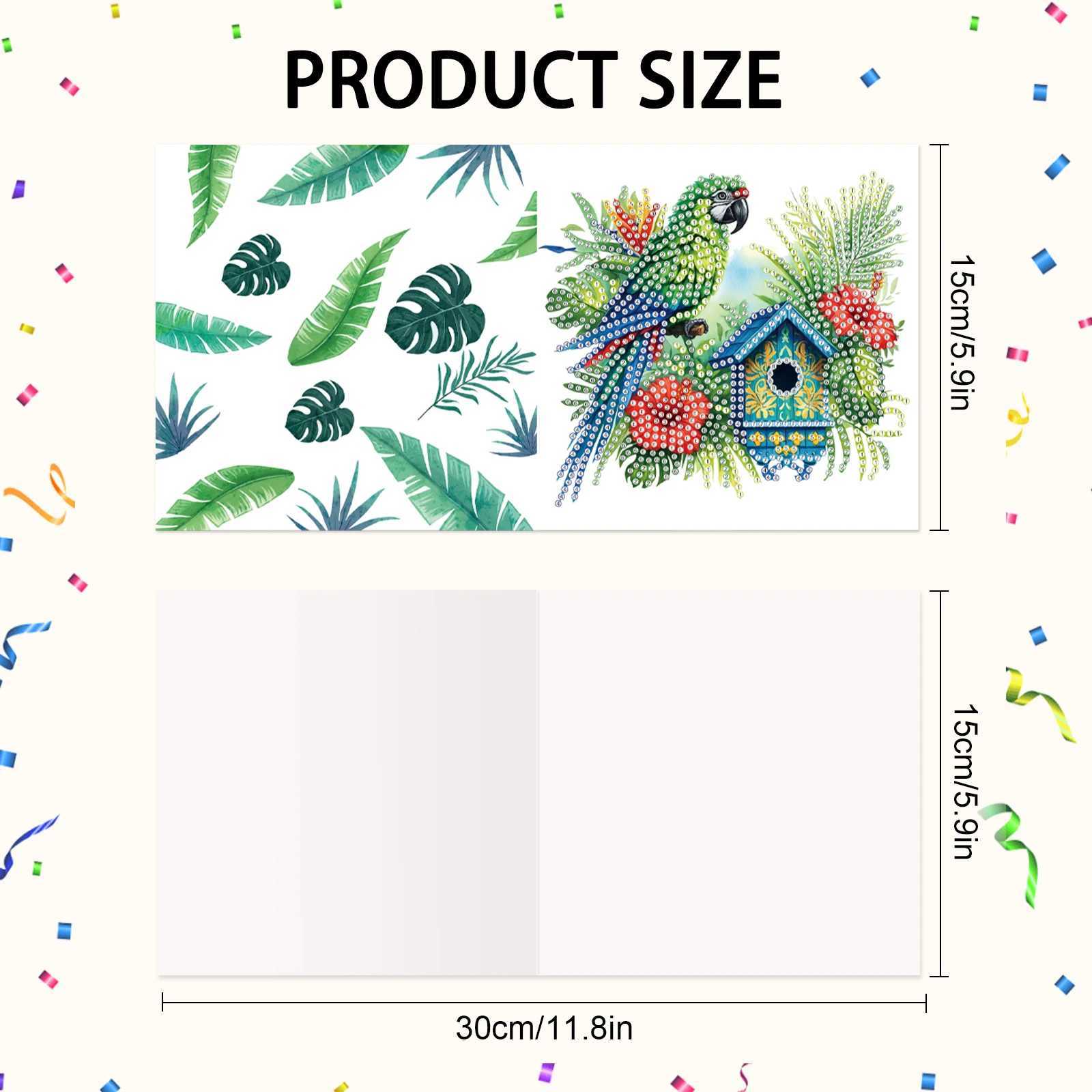 6Pcs Diamond Art Painting Greeting Cards KitsDIY Colorful bird Handmade Festival Greeting Diamond Birthday Creative Cards Gifts G251119