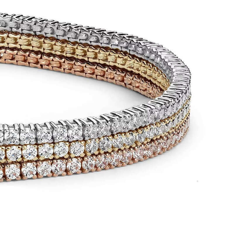 Hip Hop Jewelry Men's 6mm-20mm 14K Gold Plated Sterling Sier VVS hip-hop moissanite Iced Cuban Chain Bracelet