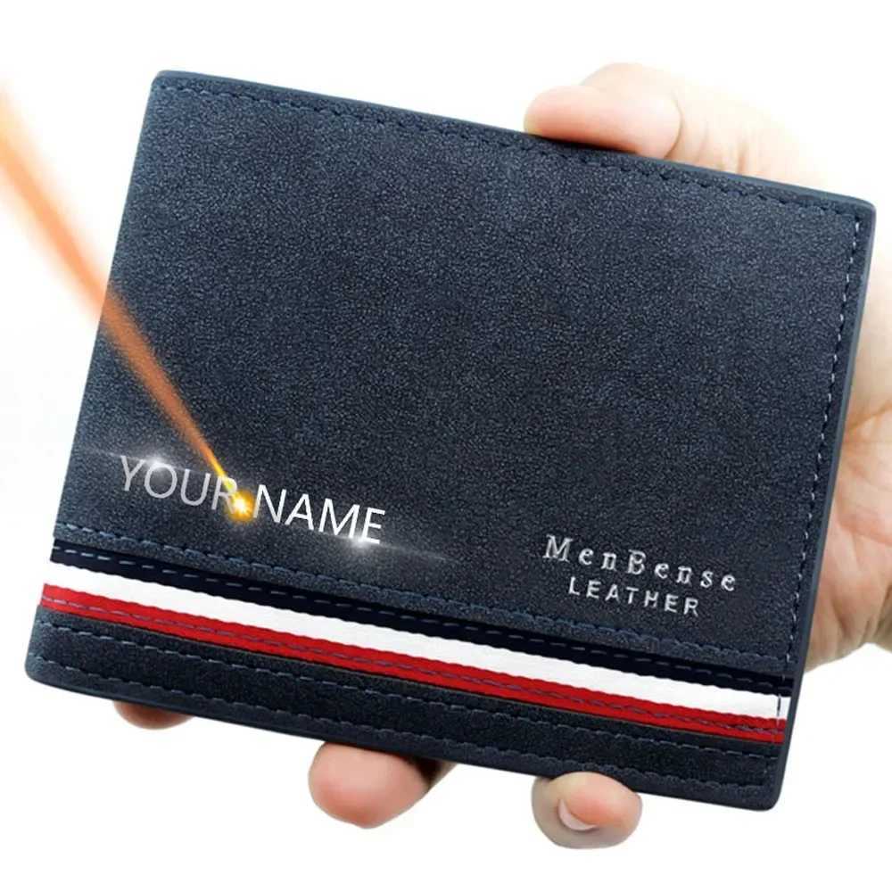 Mens Premium PU Leather Wallet with Zipper - Personalized Name Engraved Coin Pocket Card Holder - Gift for Him Dad BoyfrieT251119