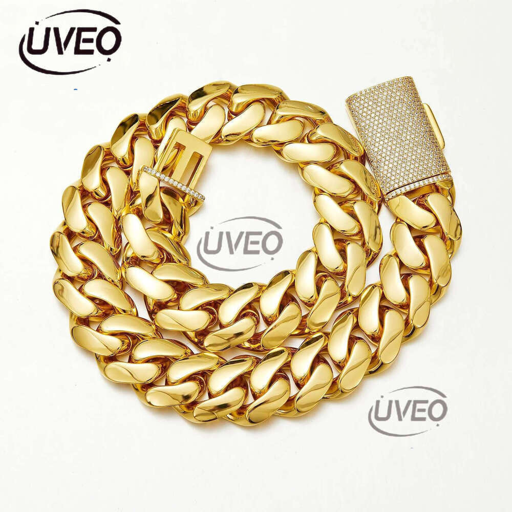 Cuban Chain Necklace for Men Gold Plated Hip Hop Jewelry Multiple Sizes Free Shipping