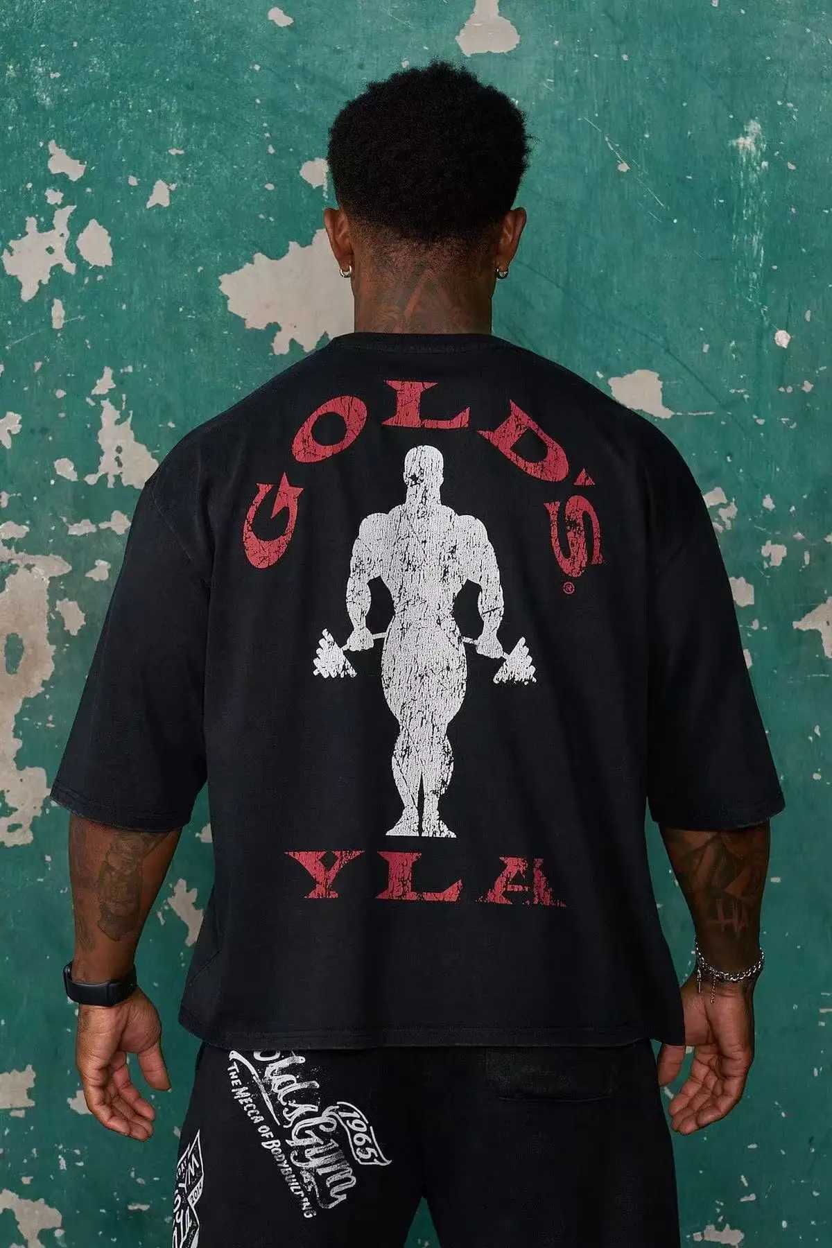 YA summer new mens sports fitness round neck oversized T-shirt American gym running basketball training short sleeved topW250419